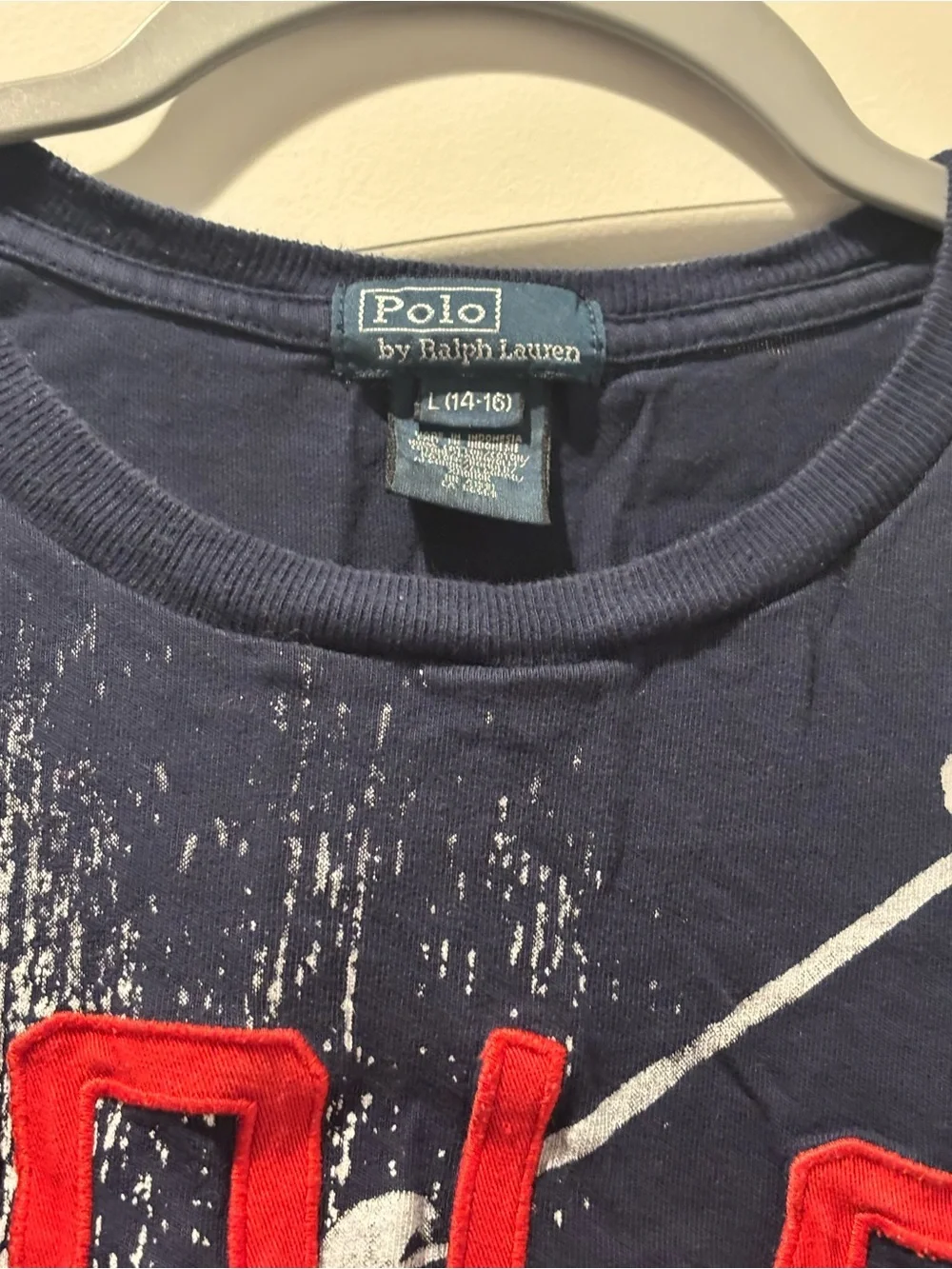 Ralph Lauren Navy Short-Sleeve Tee with Red POLO 1967 and White Polo Graphic